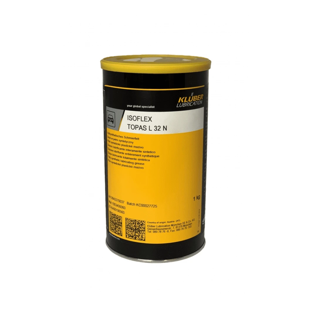 1 kg container of Klüber ISOFLEX TOPAS L 32 N, a special low-temperature grease for precision applications